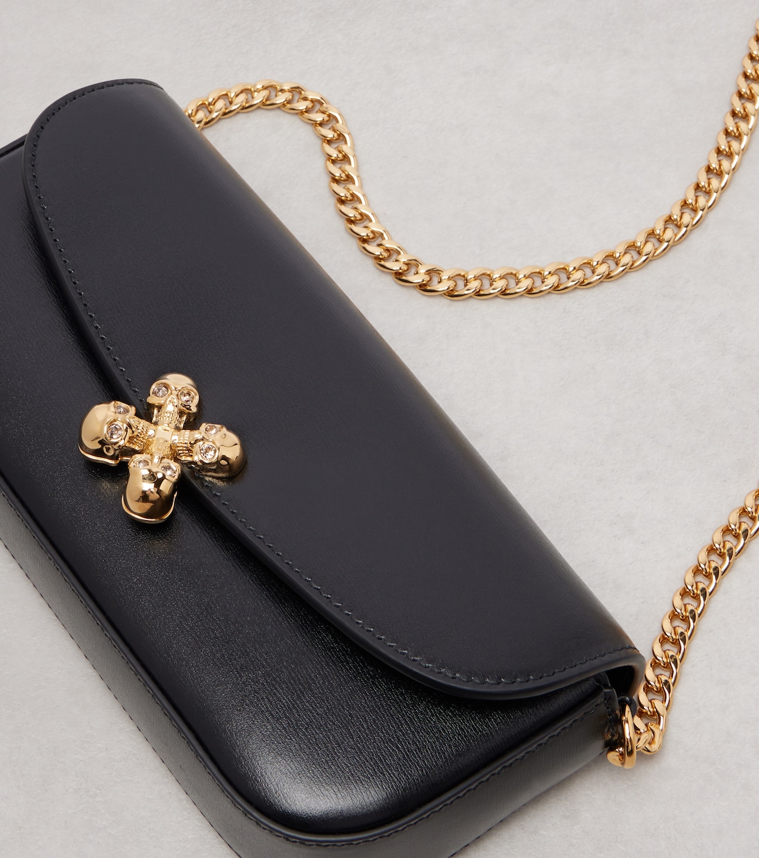 Skull Flower leather shoulder bag | McQueen