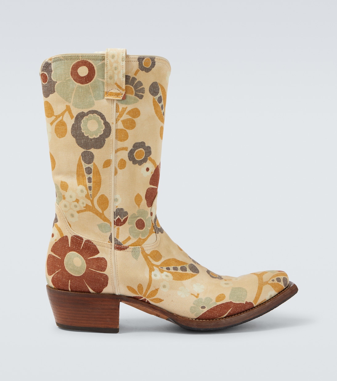 Floral canvas cowboy boots | Prada