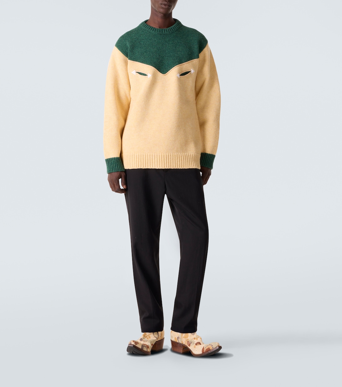 Floral canvas cowboy boots | Prada