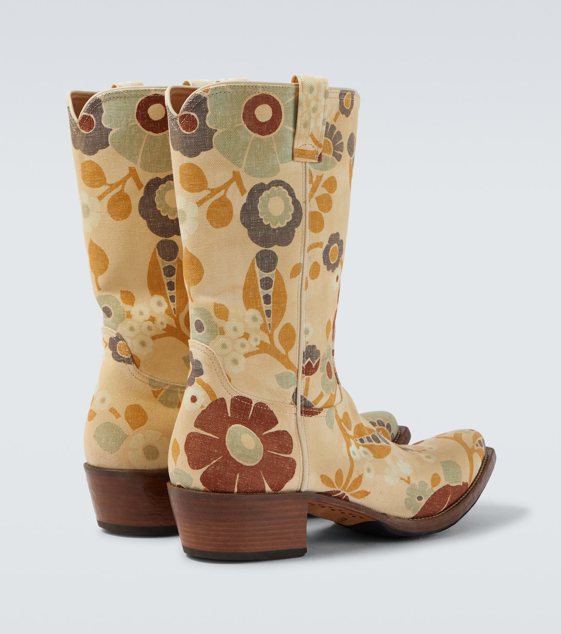 Floral canvas cowboy boots | Prada
