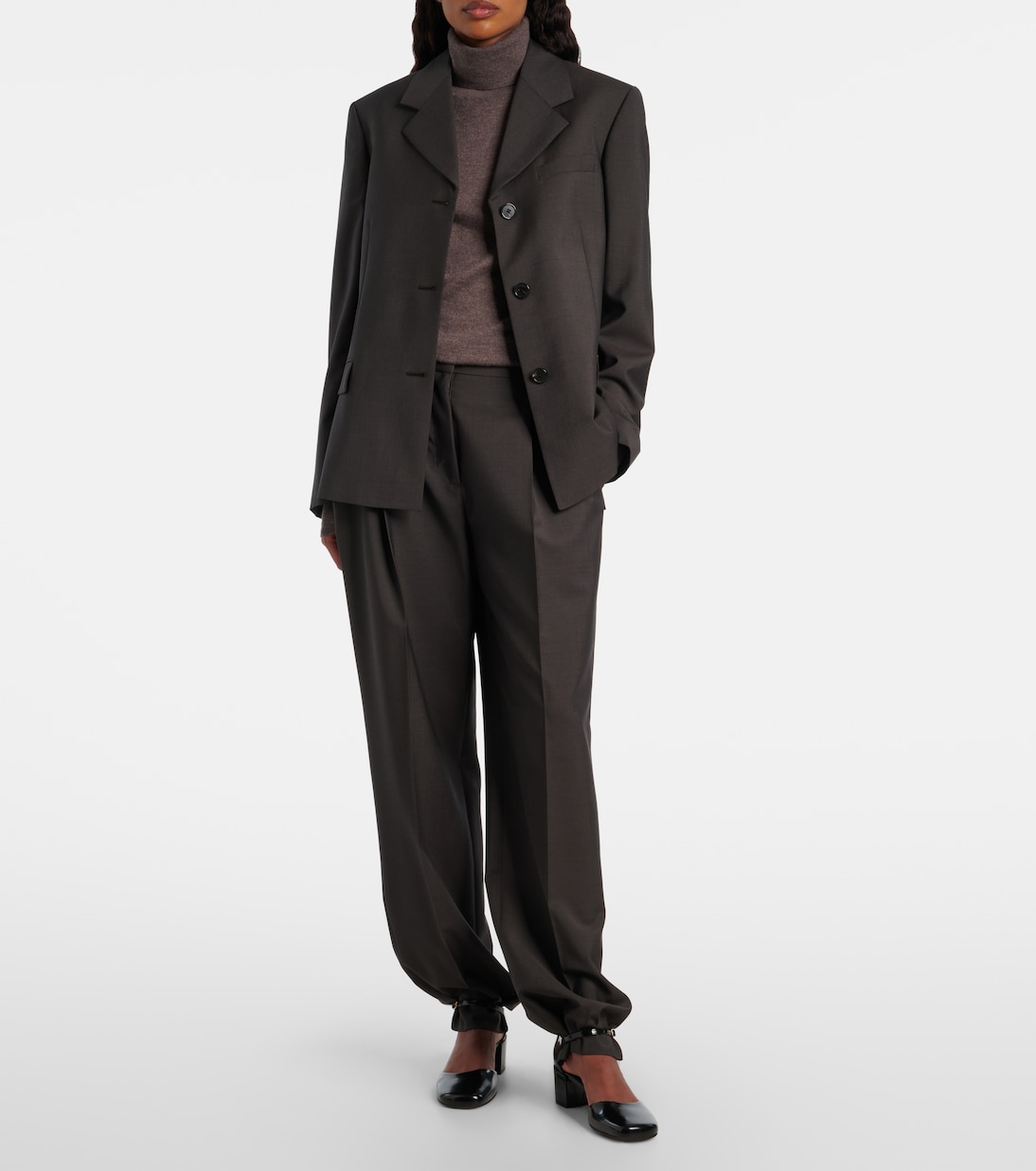 High-Rise-Hose Mikkela aus Wolle und Mohair  | The Row