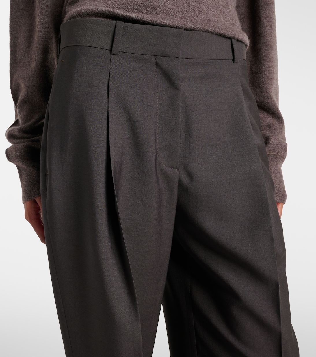 High-Rise-Hose Mikkela aus Wolle und Mohair  | The Row