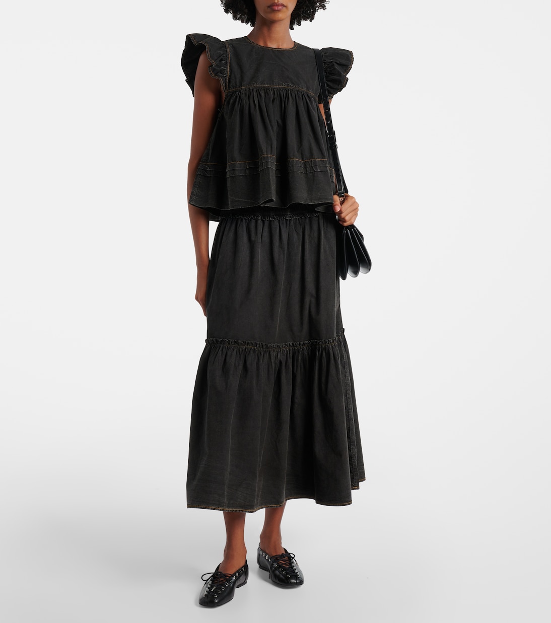 Maxirock aus Baumwolle | Ganni