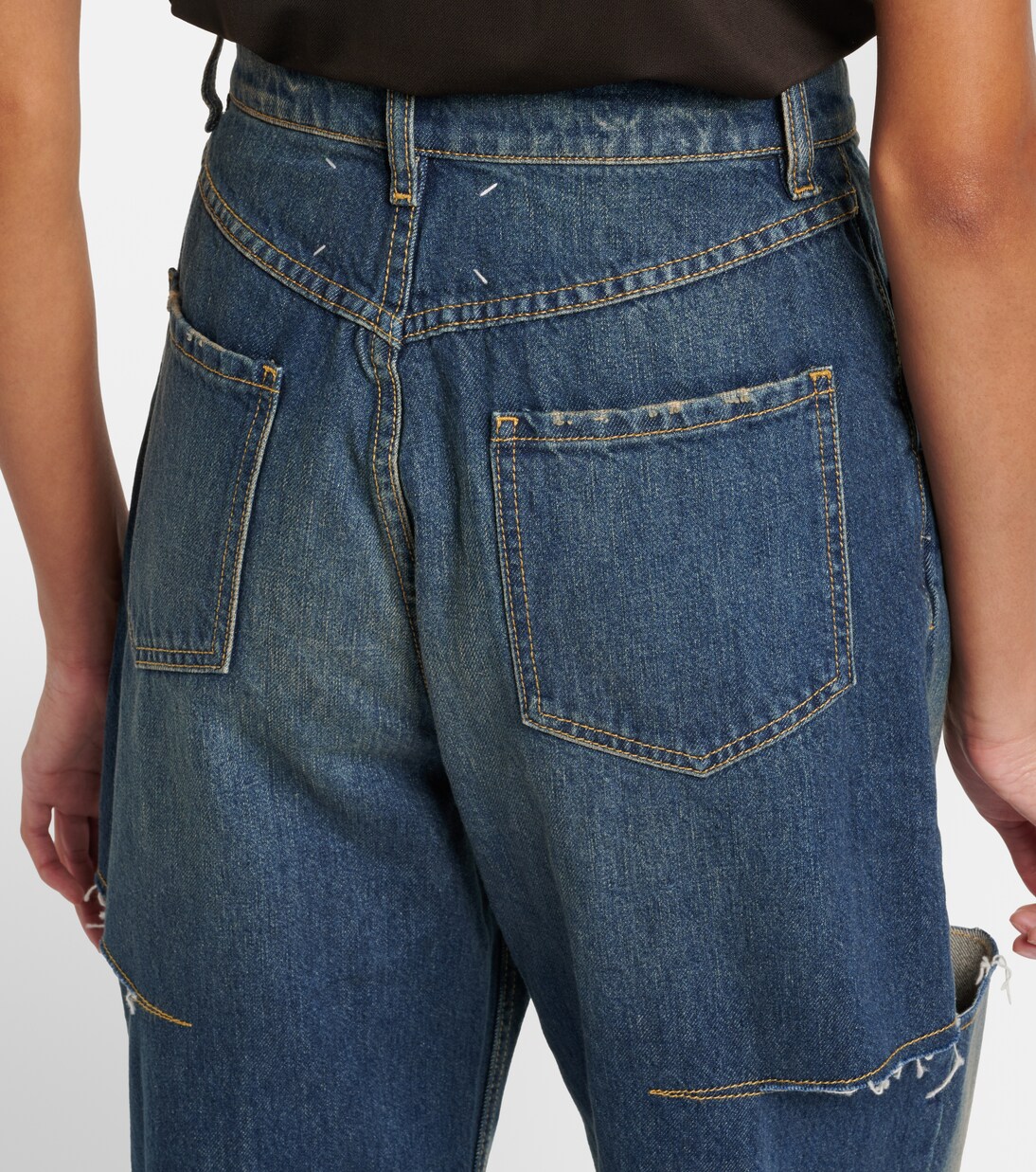 Distressed barrel-leg jeans | Maison Margiela