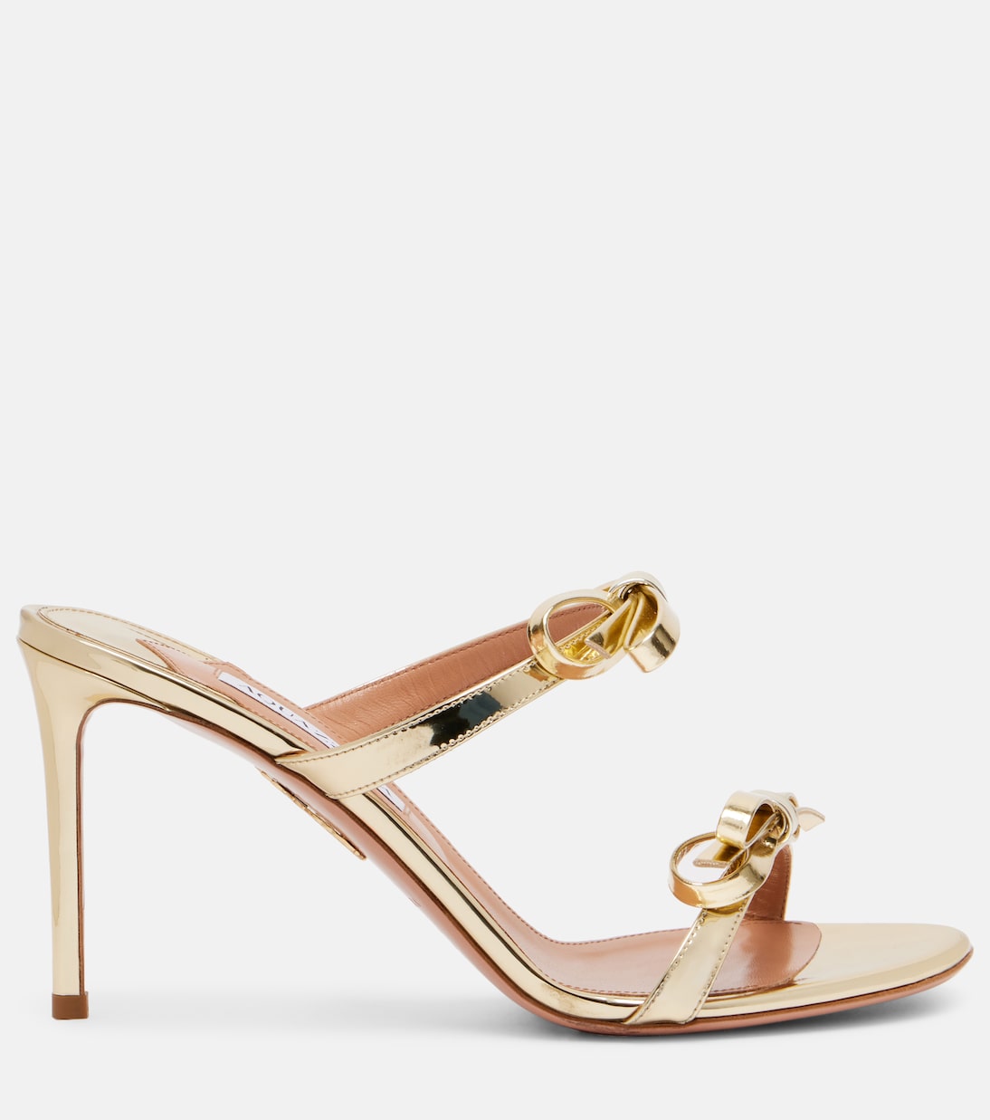 Sandalen Soave 85 aus Metallic-Lederimitat | Aquazzura