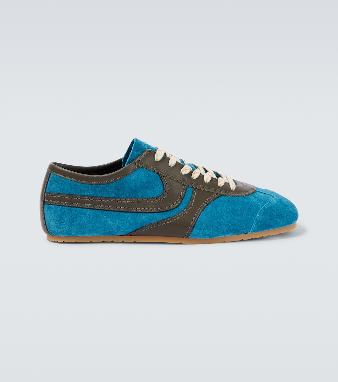 Leather-trimmed suede sneakers | Dries Van Noten