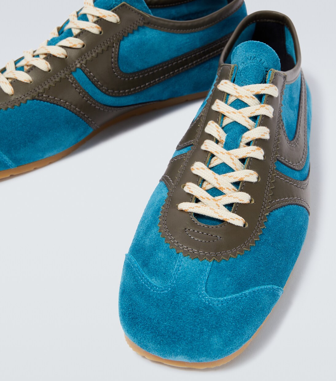 Leather-trimmed suede sneakers | Dries Van Noten