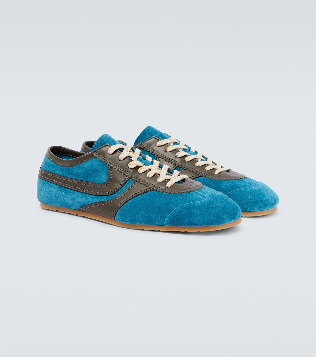 Leather-trimmed suede sneakers | Dries Van Noten