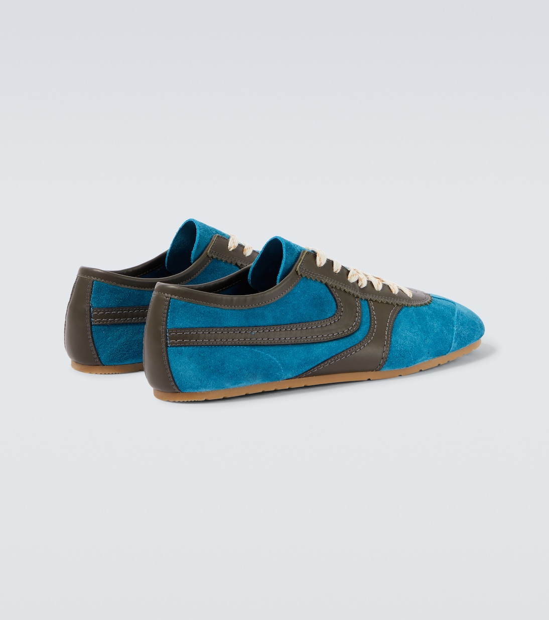 Leather-trimmed suede sneakers | Dries Van Noten