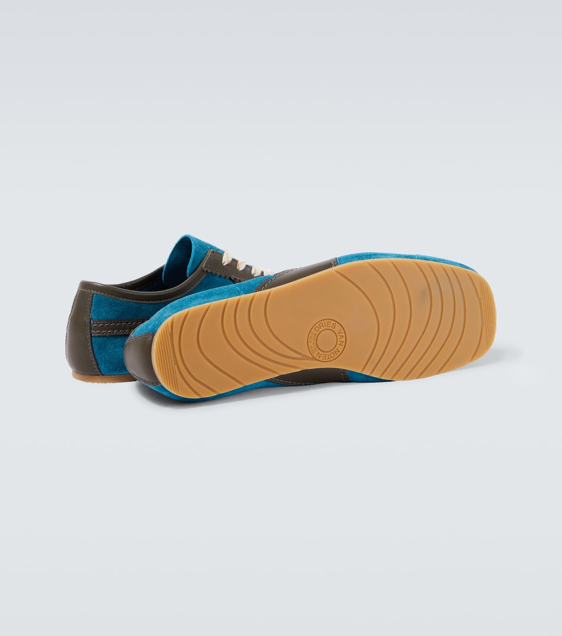 Leather-trimmed suede sneakers | Dries Van Noten