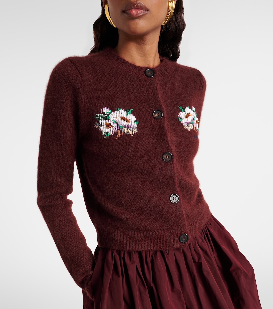 Verzierter Cardigan aus Kaschmir und Baumwolle | Shushu/Tong