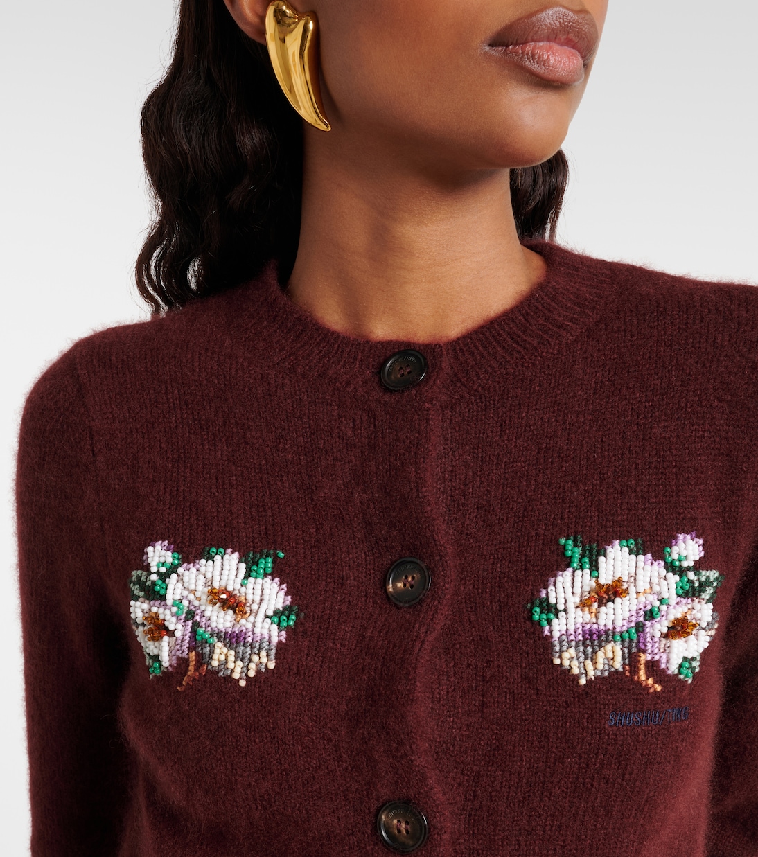 Verzierter Cardigan aus Kaschmir und Baumwolle | Shushu/Tong