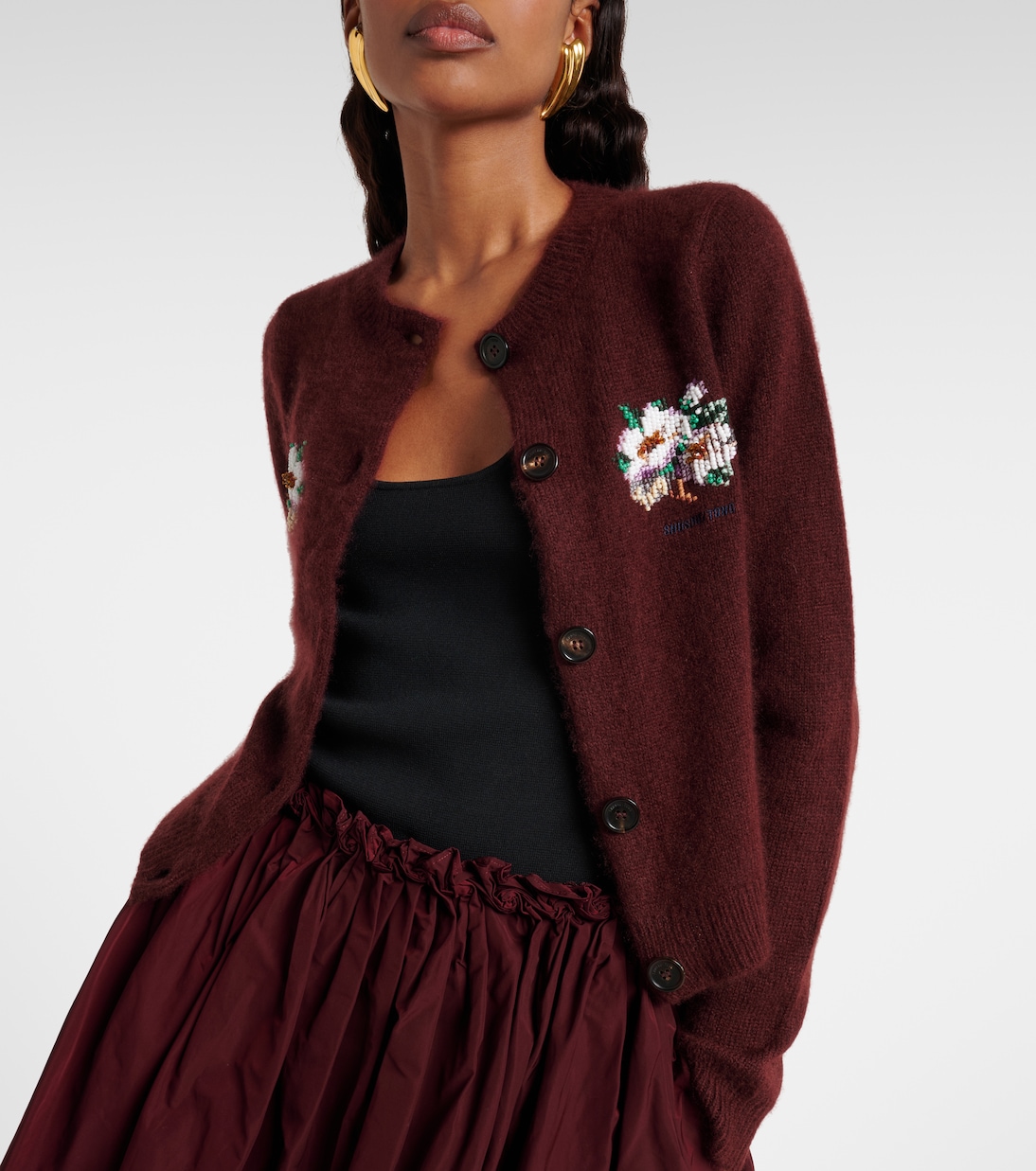 Verzierter Cardigan aus Kaschmir und Baumwolle | Shushu/Tong