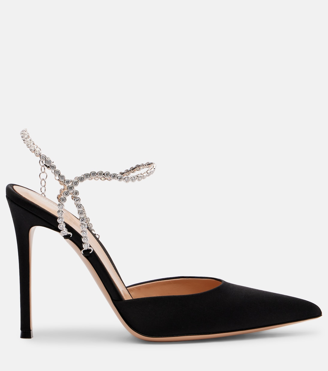 Crystal-embellished satin pumps | Gianvito Rossi