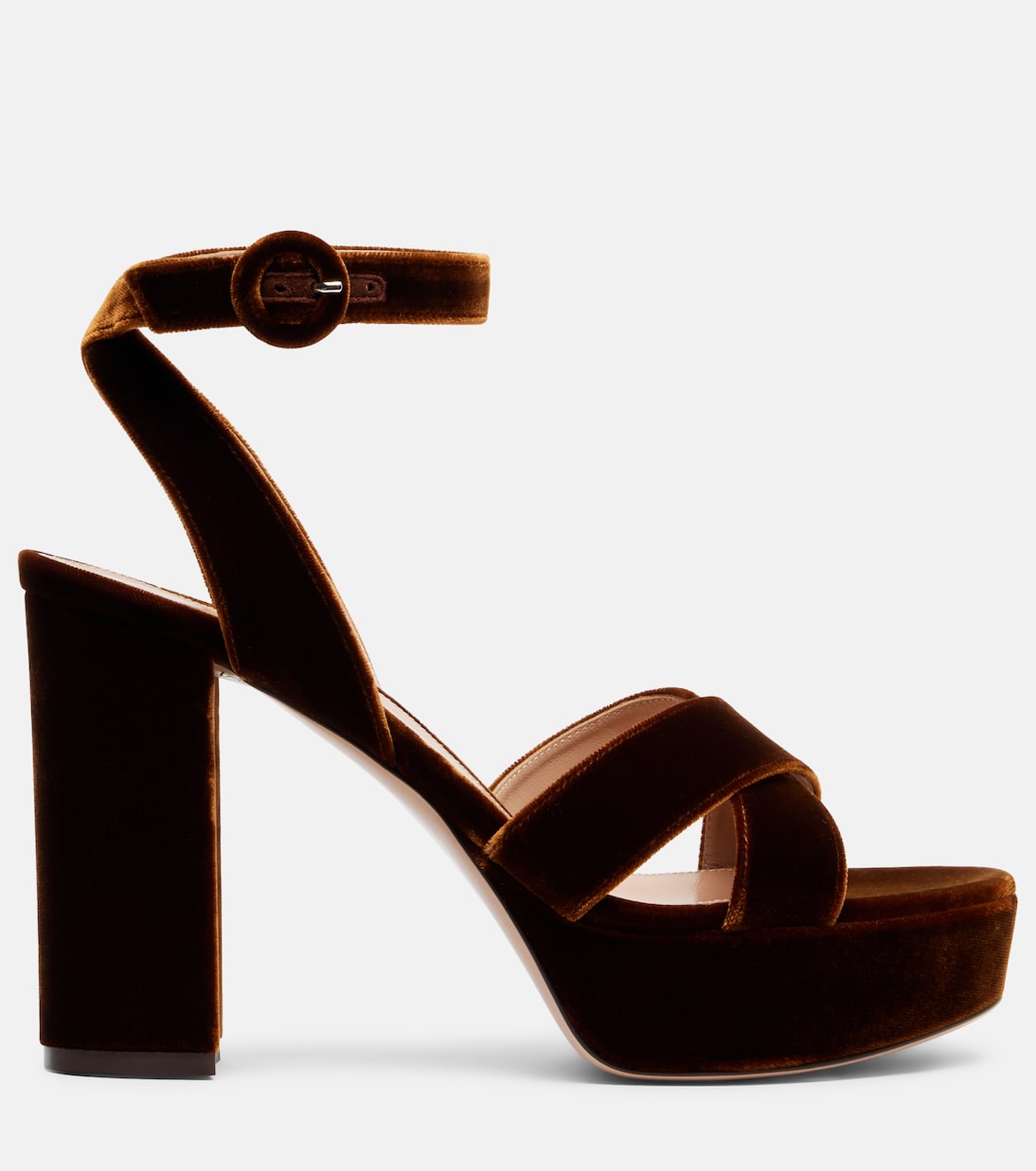 Sandali Sabrina 105 in velluto con plateau | Gianvito Rossi