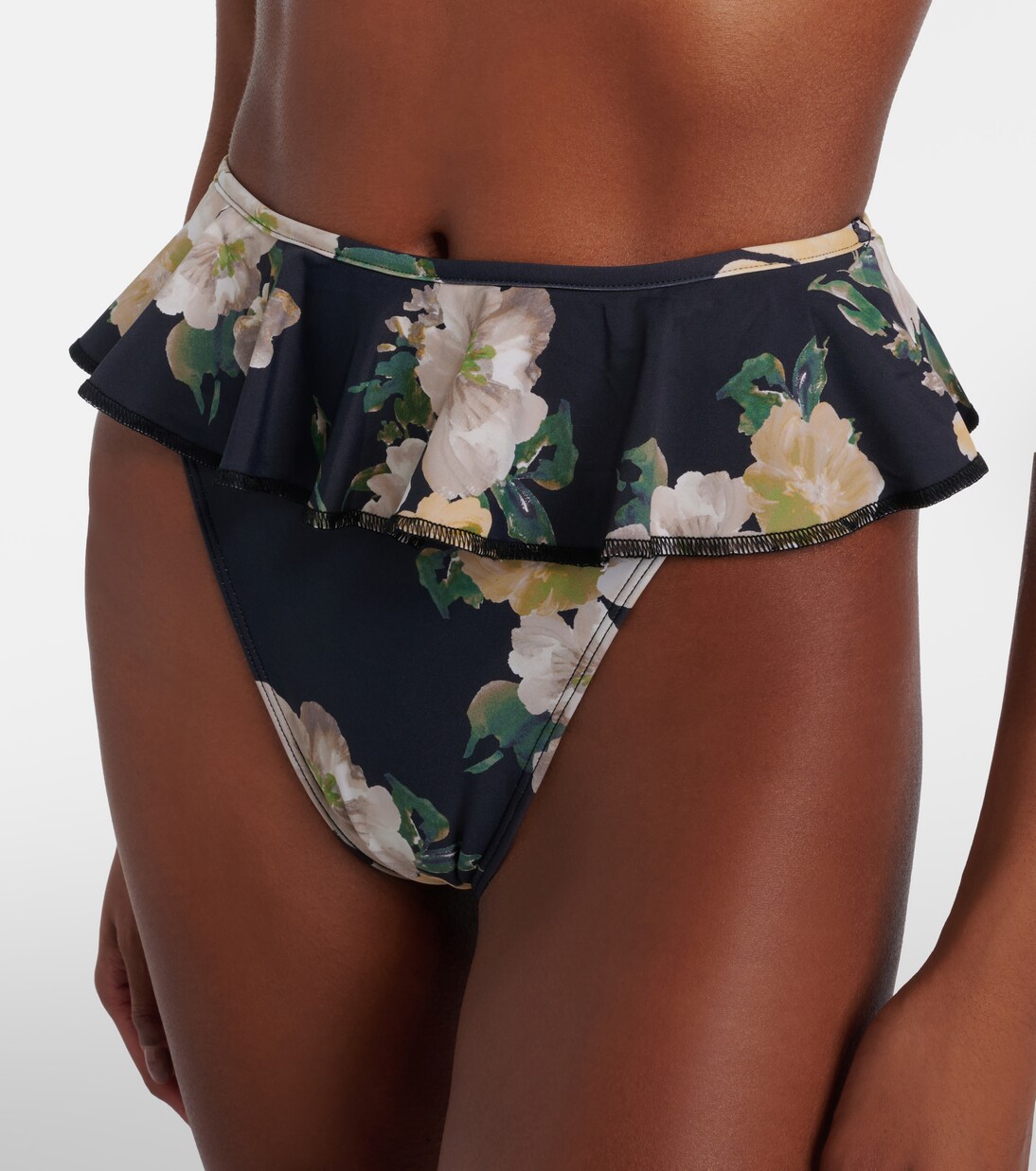 Tamarindo Liz floral ruffled bikini bottoms | Montce