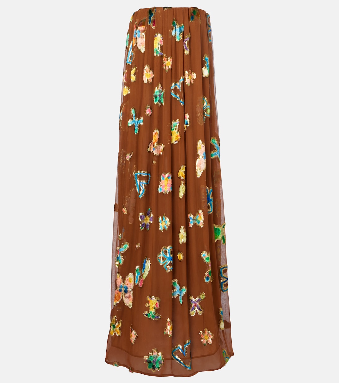 Robe longue en soie mélangée | Alémais