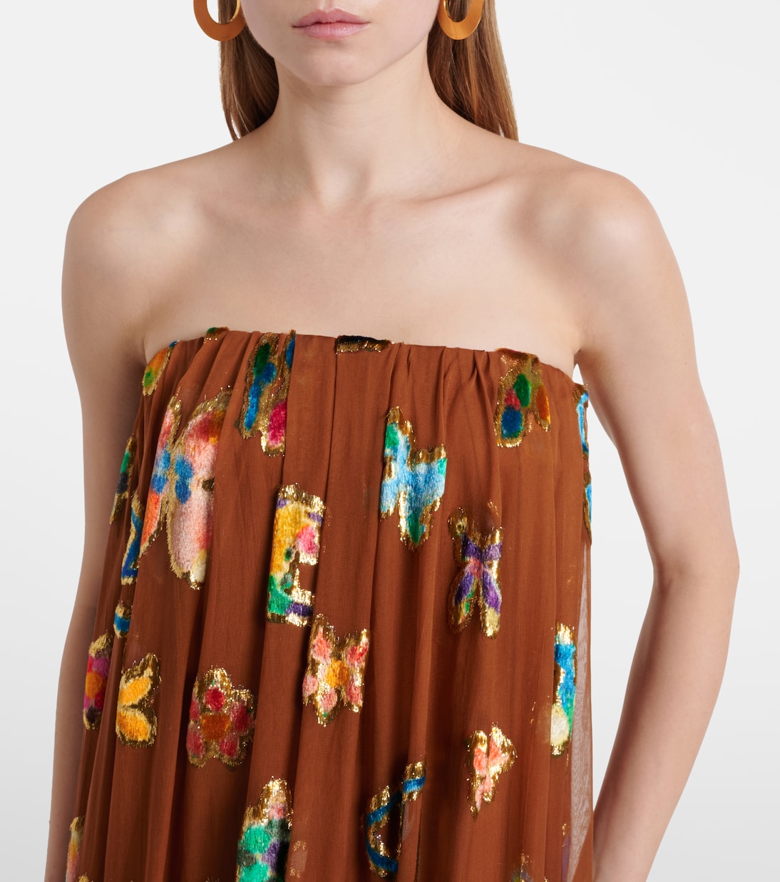 Robe longue en soie mélangée | Alémais