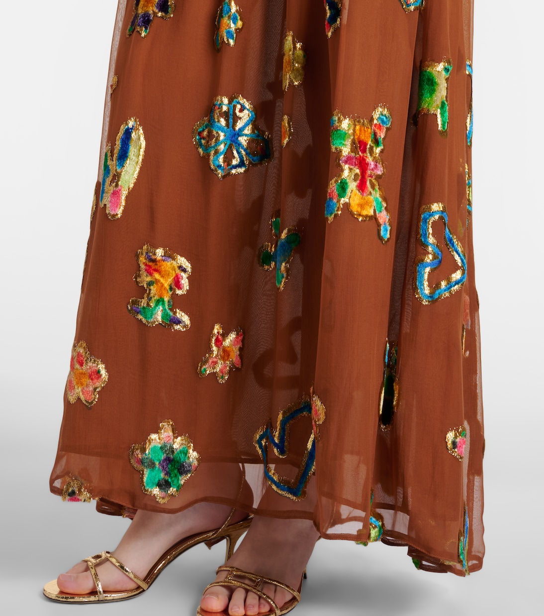 Robe longue en soie mélangée | Alémais