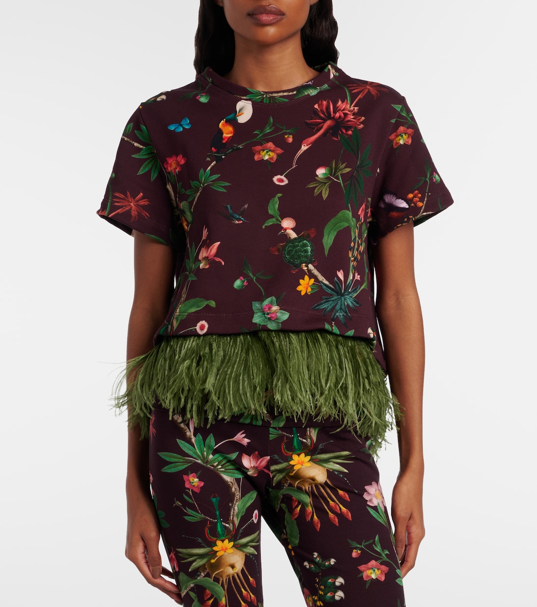 T-Shirt La Scala aus Baumwolle mit Federn | La DoubleJ