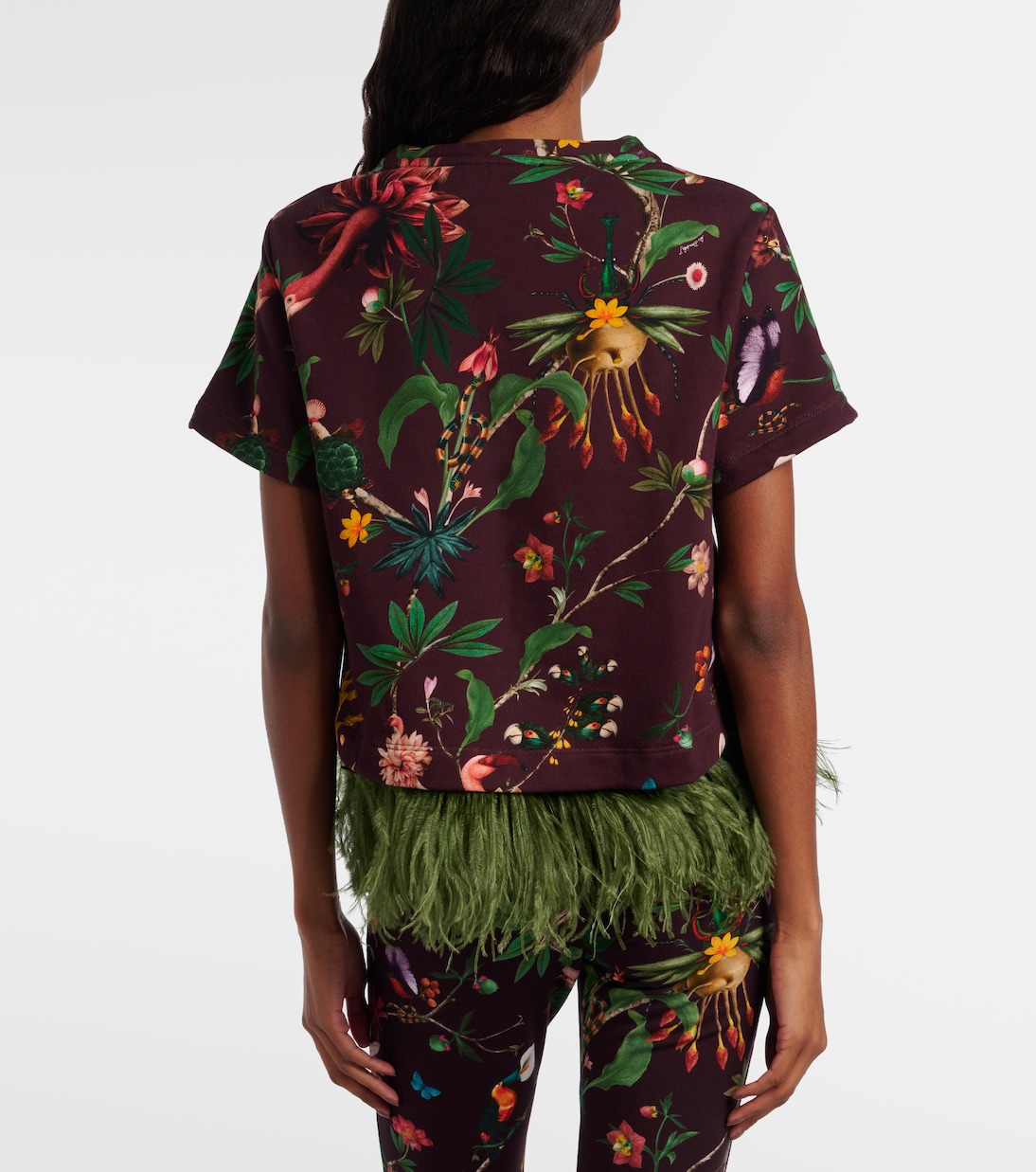 T-Shirt La Scala aus Baumwolle mit Federn | La DoubleJ