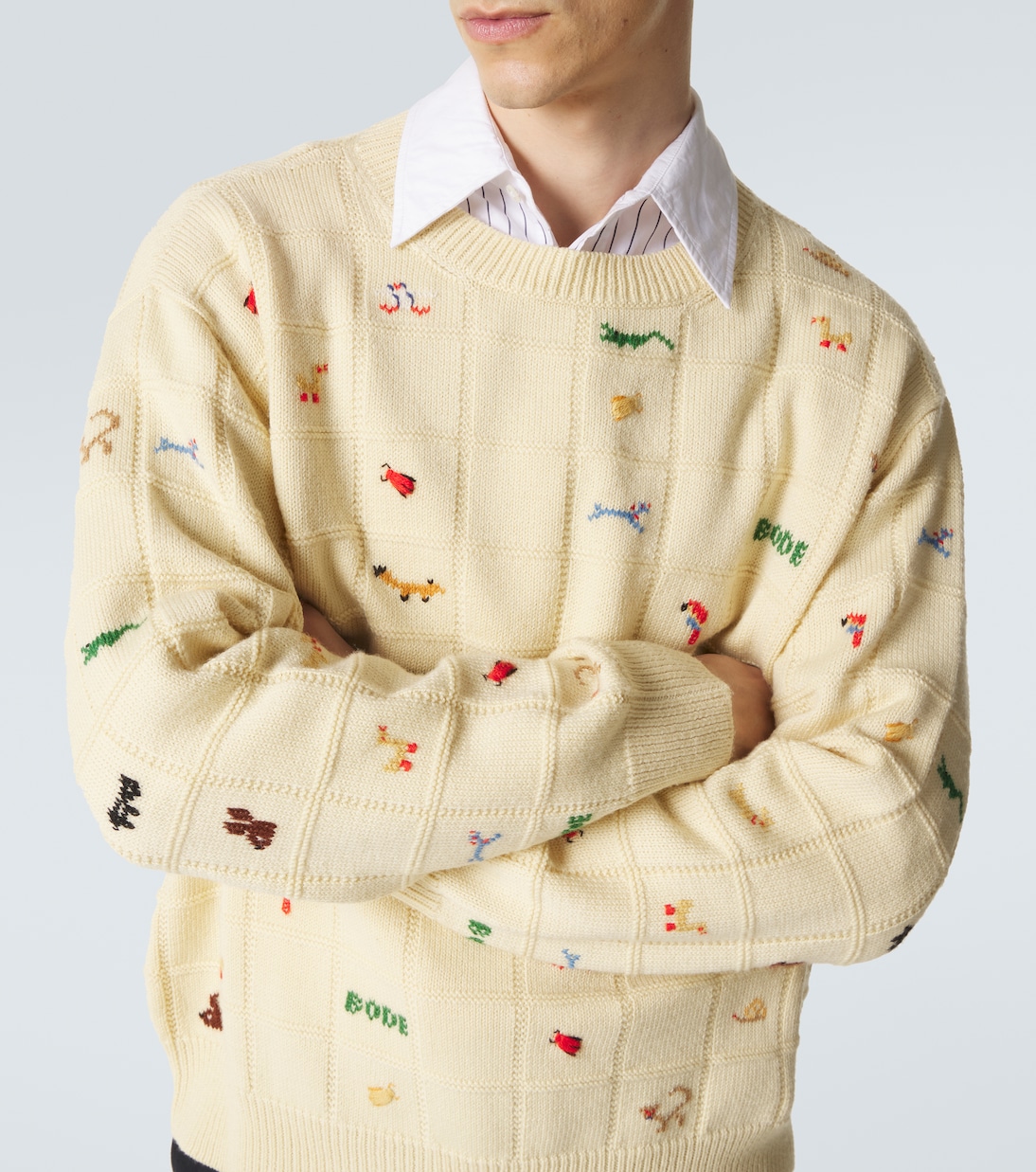 Zoologist embroidered wool and alpaca sweater | Bode