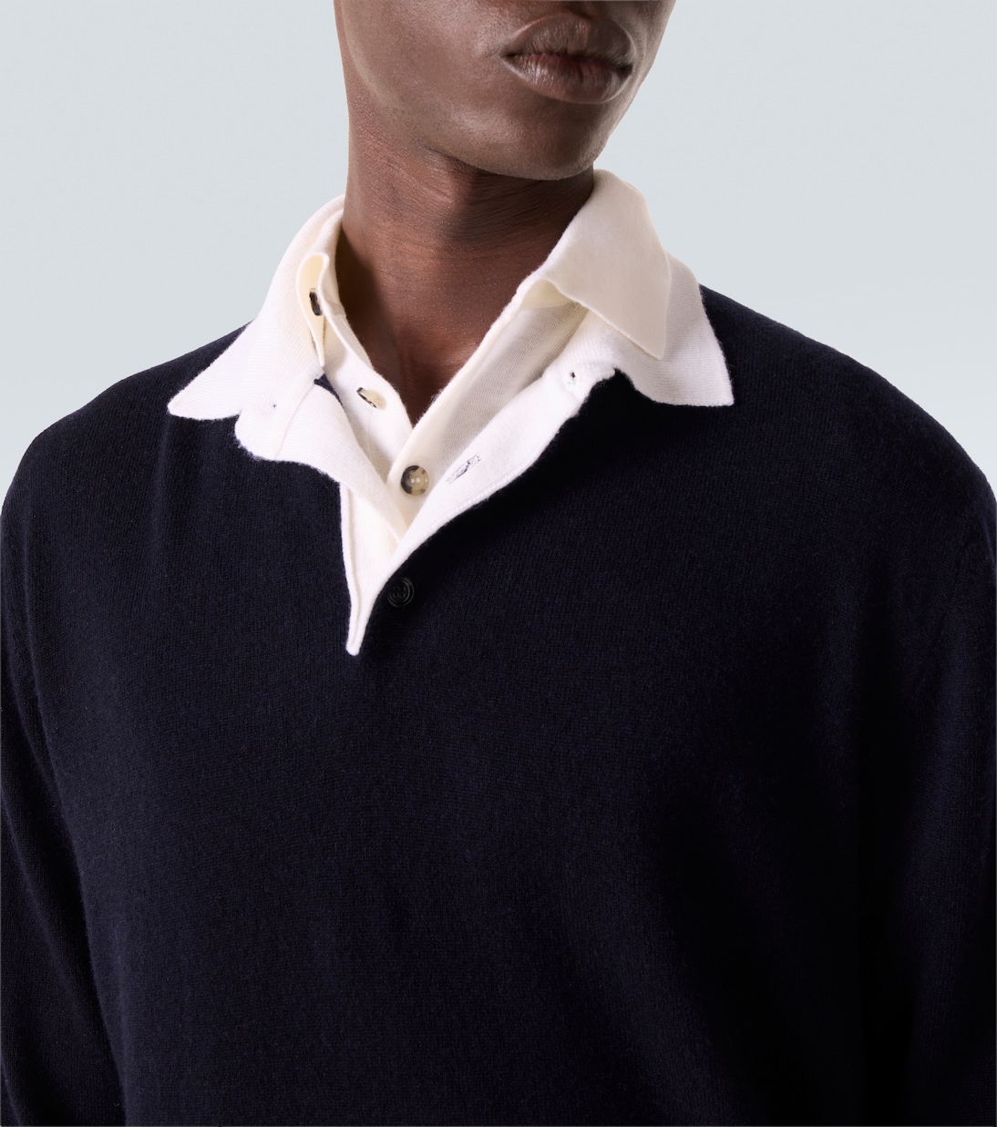 Wool and cashmere polo sweater | Allude