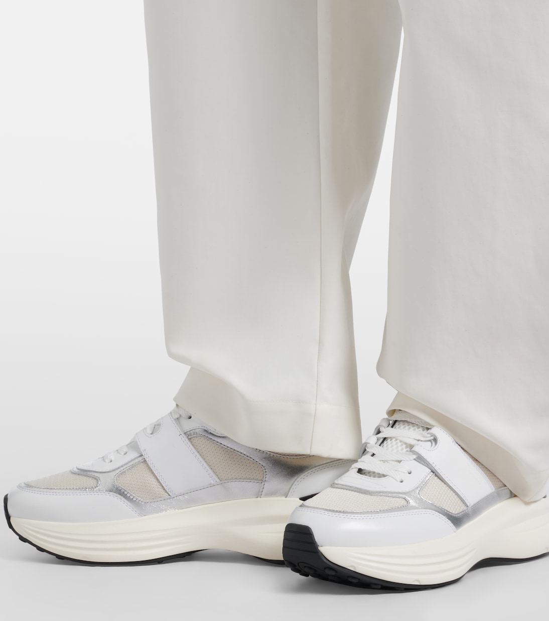 Leather-trimmed sneakers | Tod's