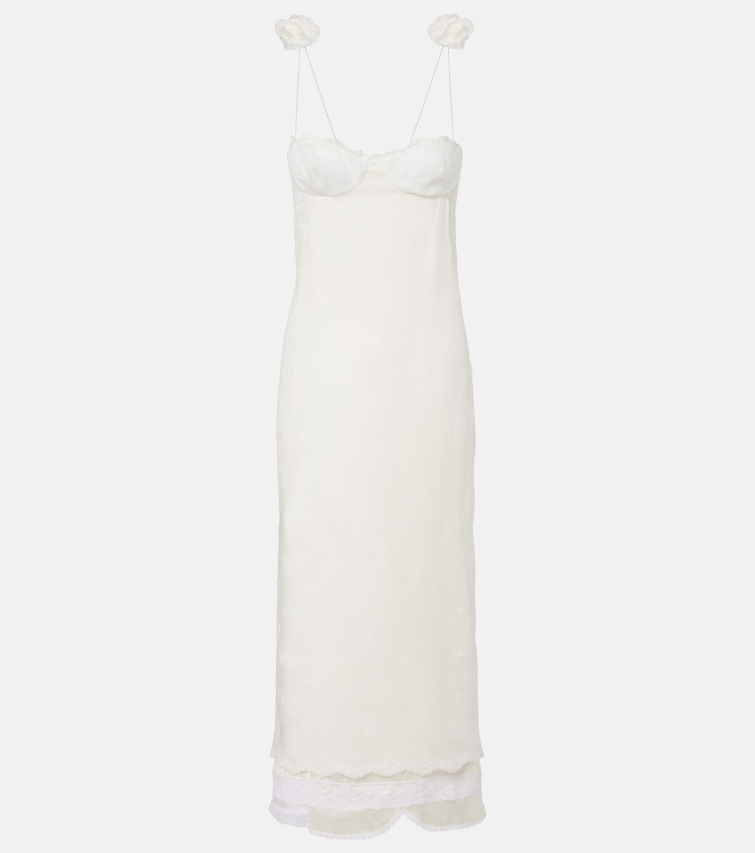 Vestido midi de mezcla de seda, lana y algodón bordado | Magda Butrym