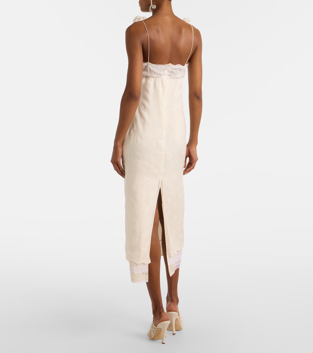 Vestido midi de mezcla de seda, lana y algodón bordado | Magda Butrym