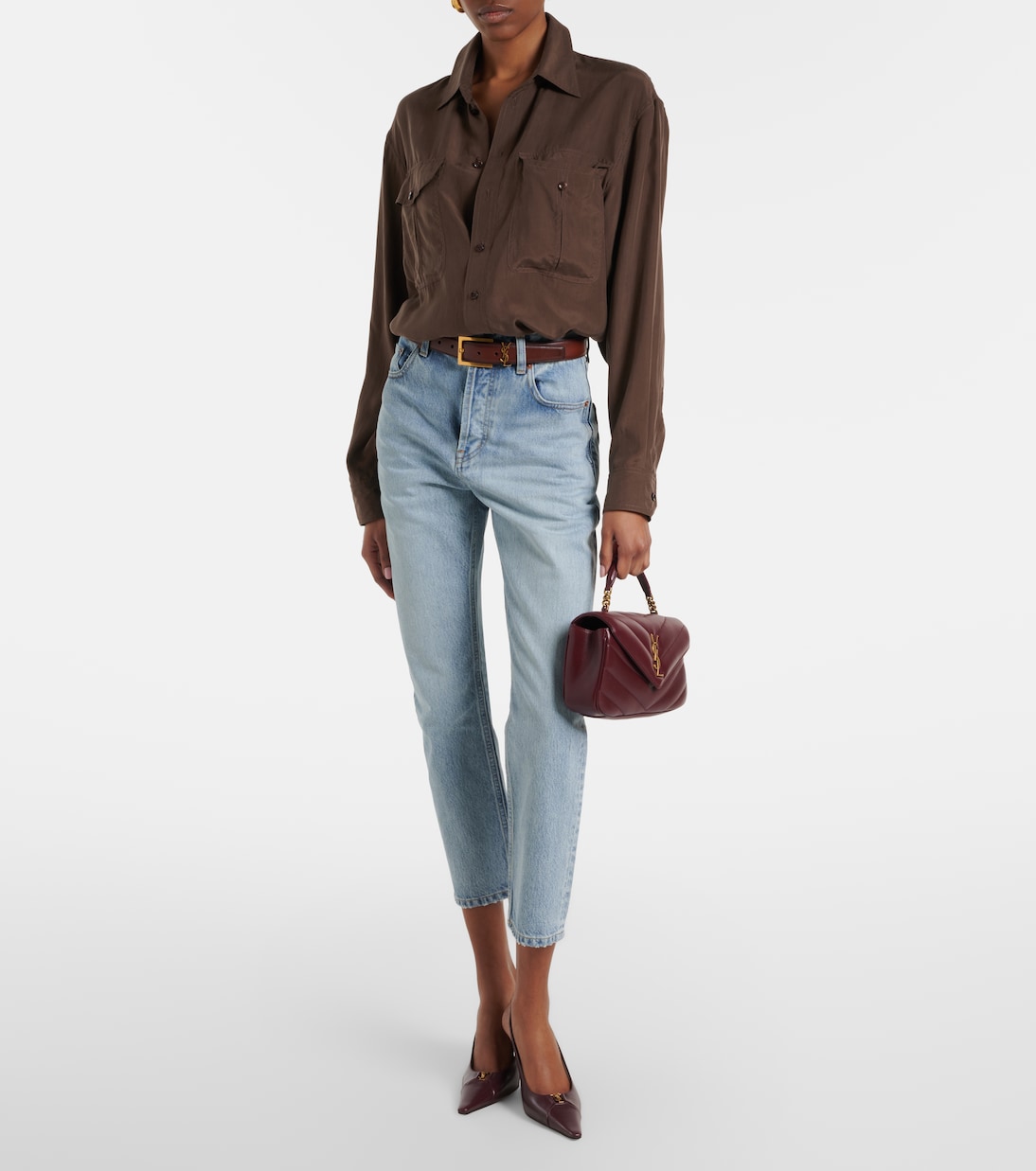 '90s cropped slim jeans | Saint Laurent