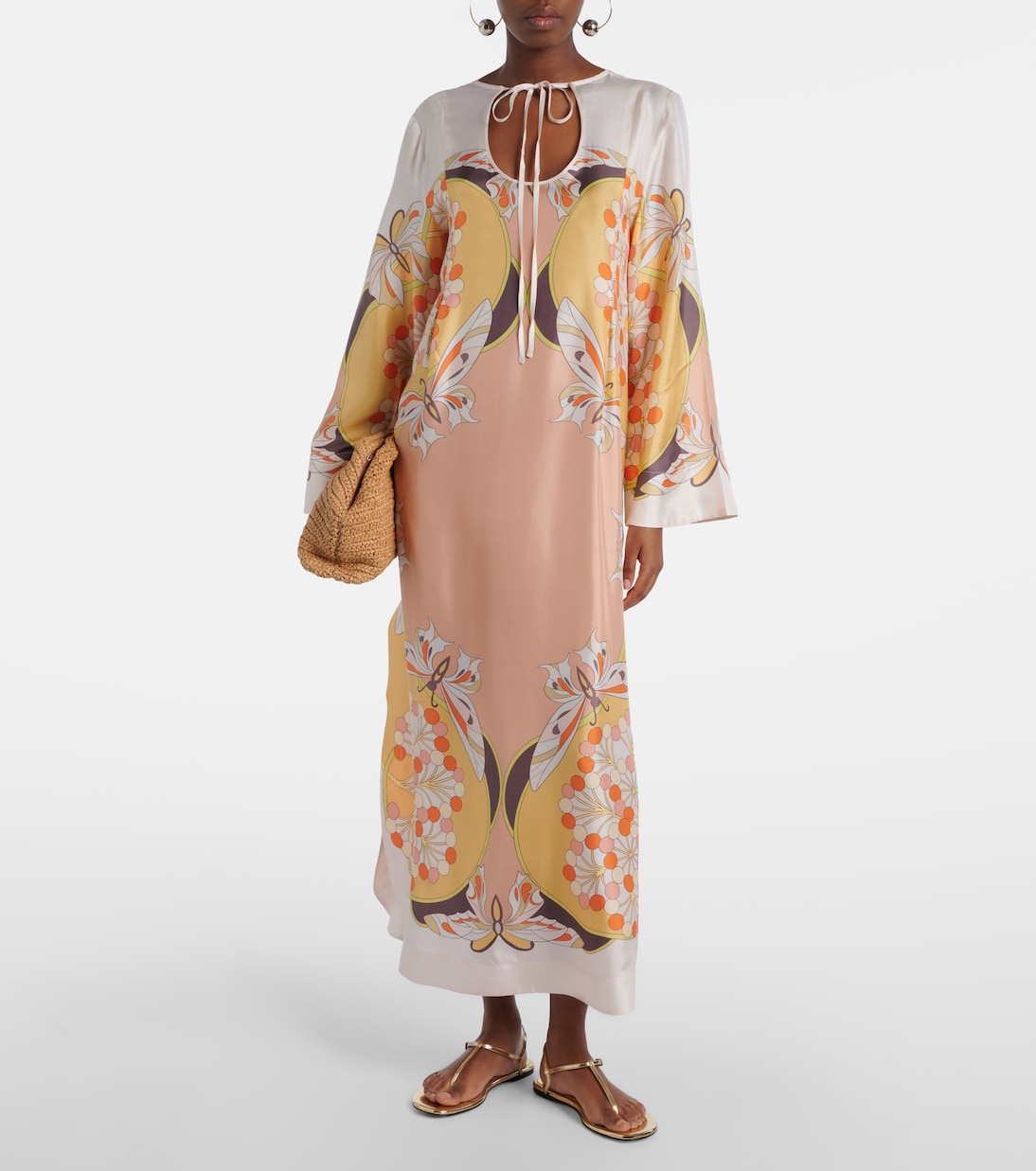 Maxikleid Twin Flame aus Seiden-Twill | La DoubleJ