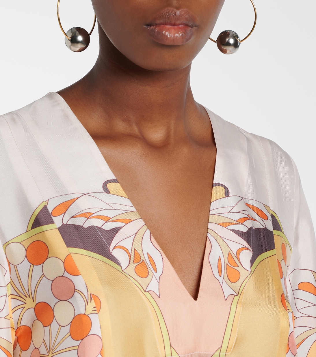 Maxikleid Twin Flame aus Seiden-Twill | La DoubleJ