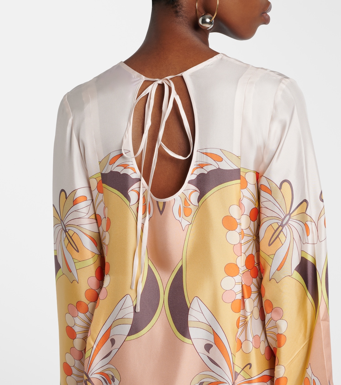 Maxikleid Twin Flame aus Seiden-Twill | La DoubleJ