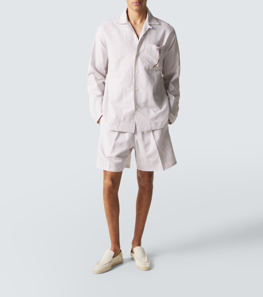 Julian striped cotton and silk shorts | Umit Benan