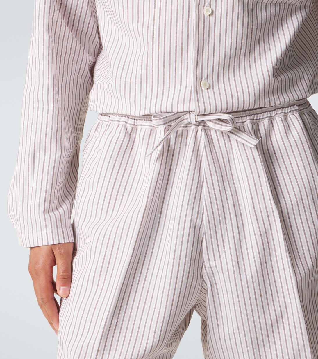 Julian striped cotton and silk shorts | Umit Benan
