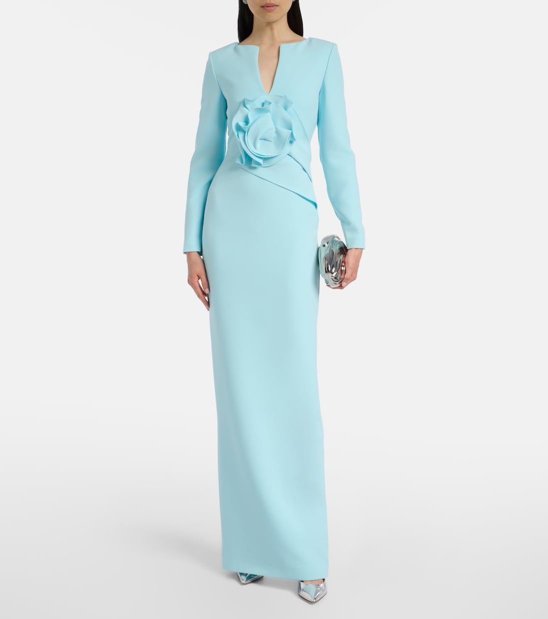 Floral-appliqué crêpe gown | Roland Mouret