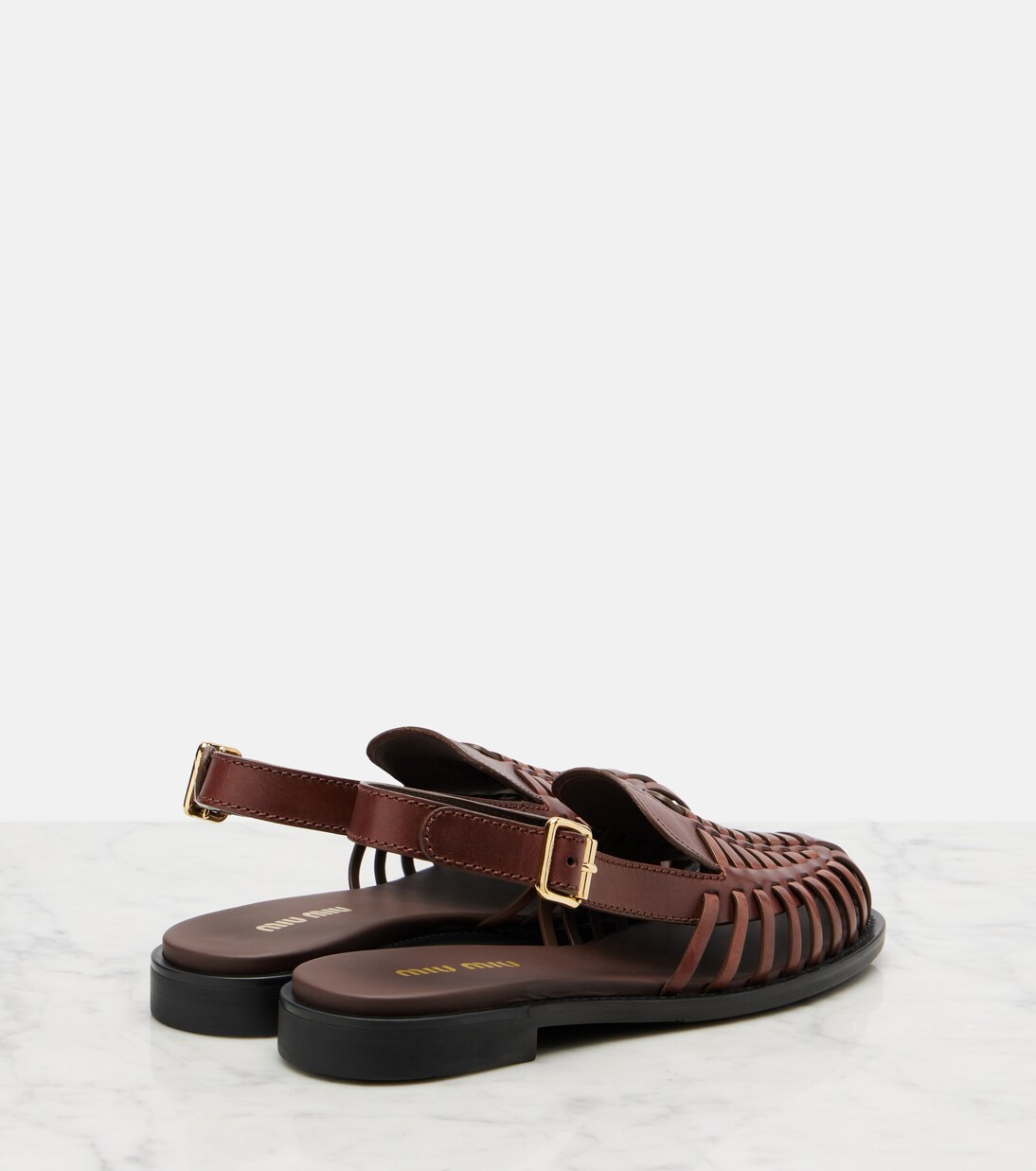 Slingback-Sandalen aus Leder | Miu Miu