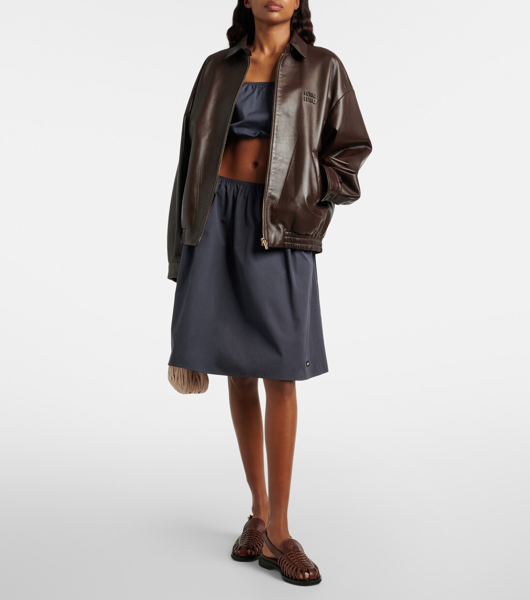 Slingback-Sandalen aus Leder | Miu Miu