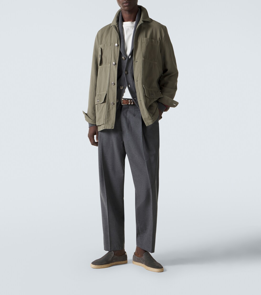 인타르시아 코튼 카디건 | Brunello Cucinelli