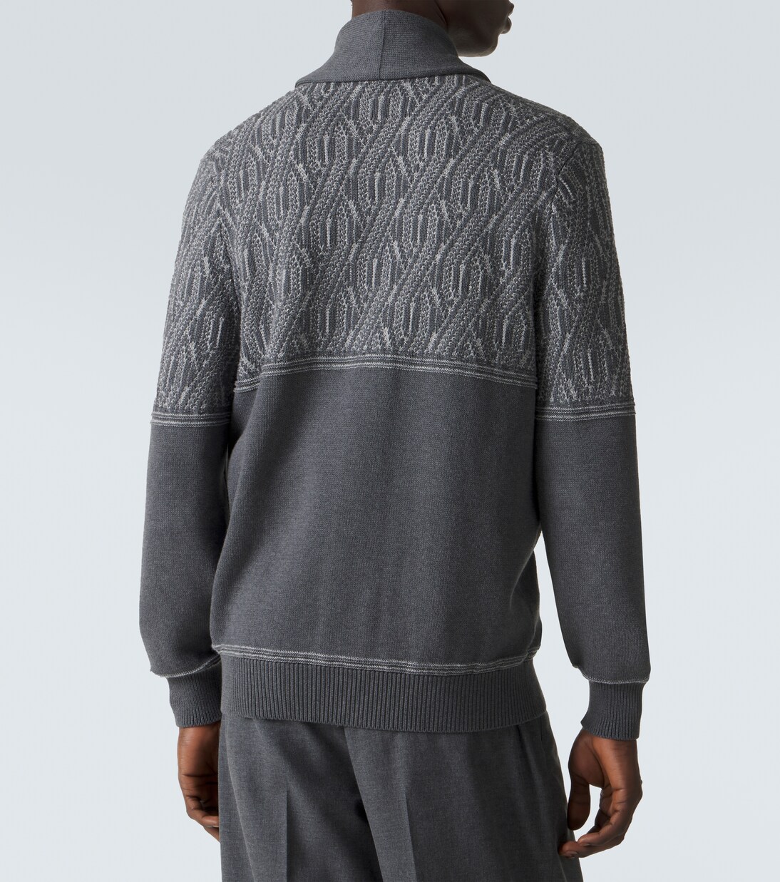 인타르시아 코튼 카디건 | Brunello Cucinelli