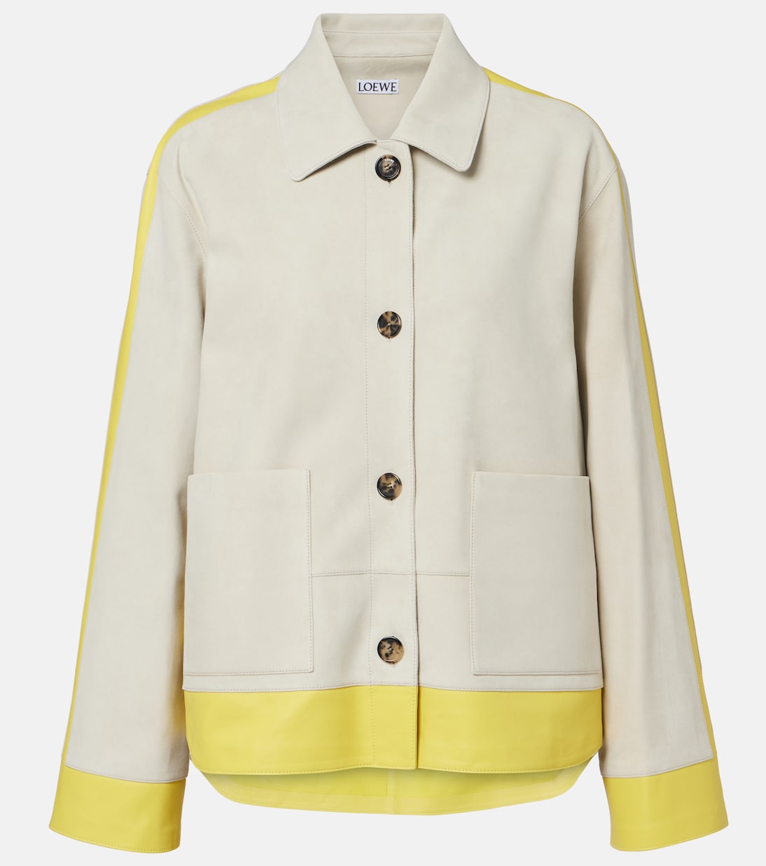 Leather-trimmed suede jacket | Loewe