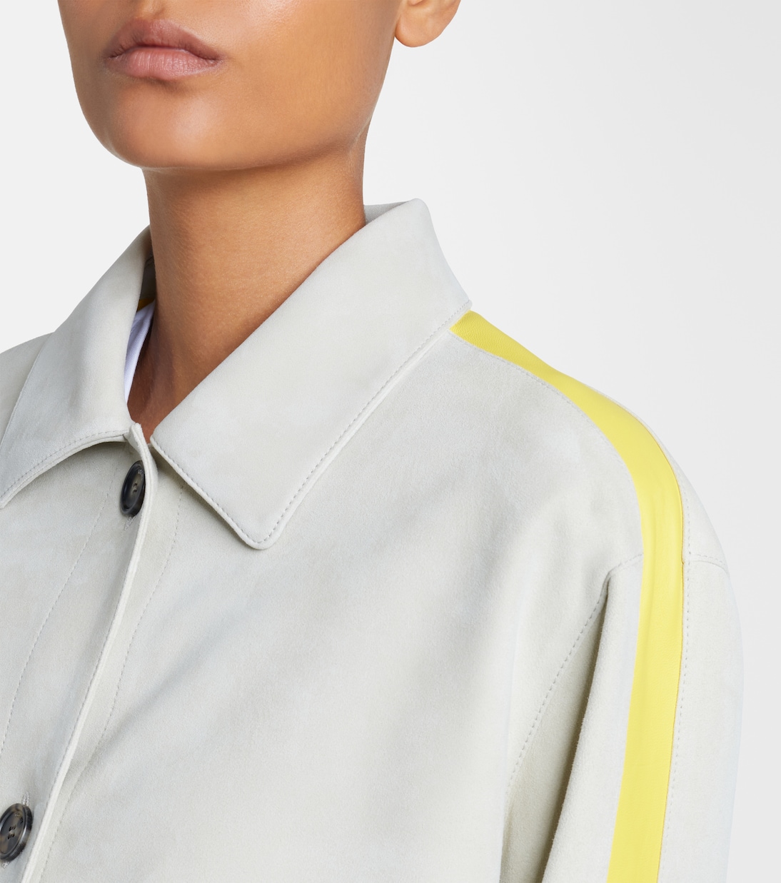 Leather-trimmed suede jacket | Loewe