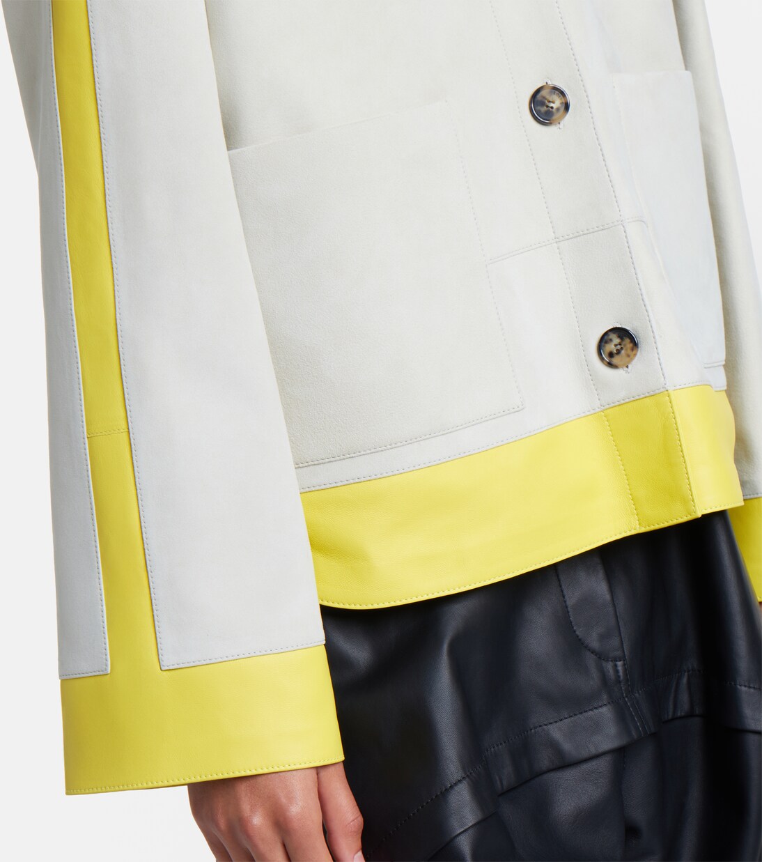 Leather-trimmed suede jacket | Loewe