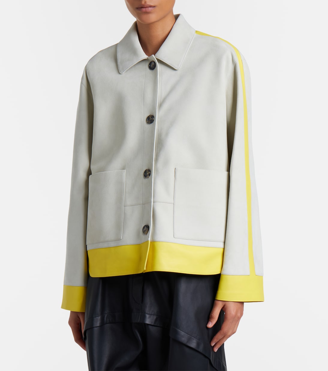 Leather-trimmed suede jacket | Loewe