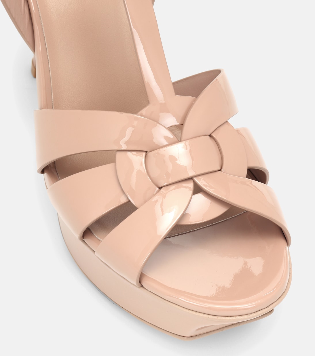 Sandales Tribute 105 à plateau en cuir verni | Saint Laurent