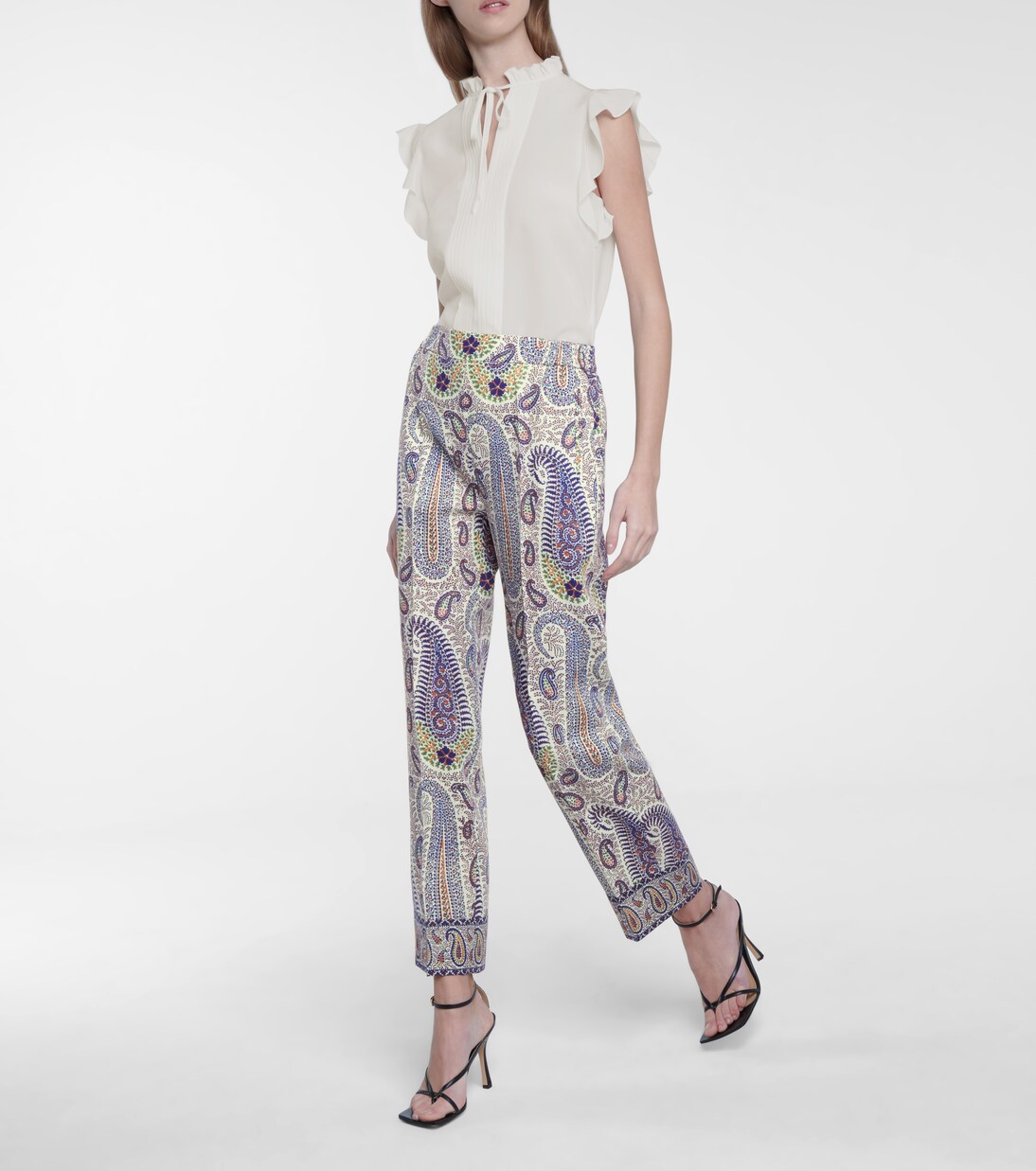 Pantalon imprimé en laine et soie | Etro
