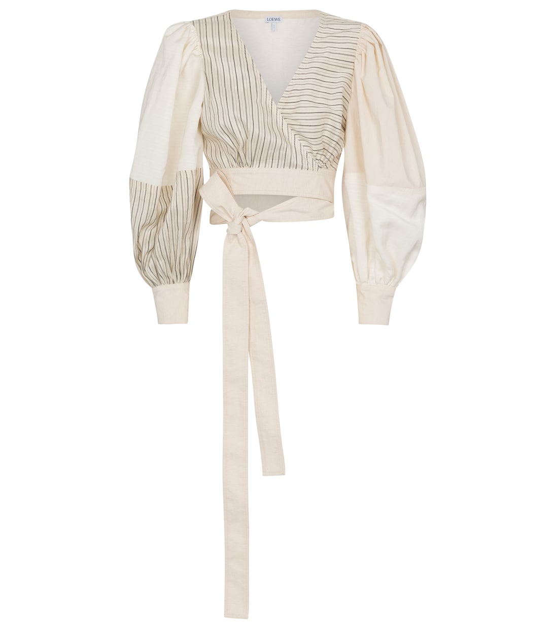 Gestreiftes Wickeltop aus Popeline | Loewe