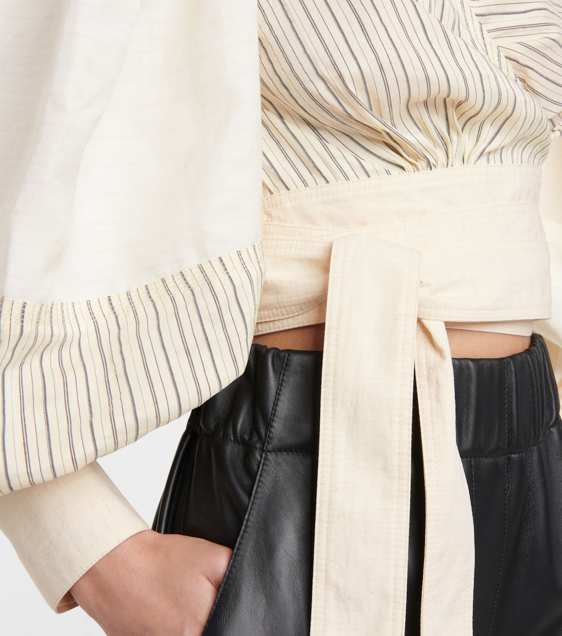 Gestreiftes Wickeltop aus Popeline | Loewe