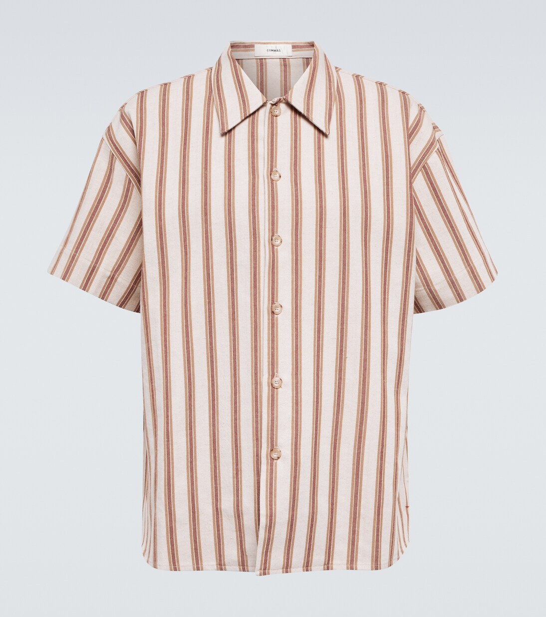 Striped cotton and linen shirt | Commas